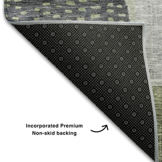 Piper Looms Mayfield Geometric AMF1117 Aloe Machine Washable Area Rug Backing Image