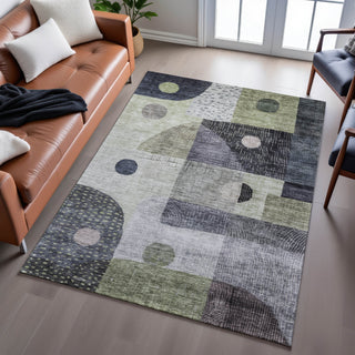 Piper Looms Mayfield Geometric AMF1117 Aloe Machine Washable Area Rug Lifestyle Image Feature