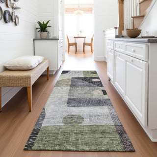 Piper Looms Mayfield Geometric AMF1117 Aloe Machine Washable Area Rug Runner Lifestyle Image Feature