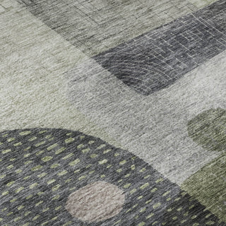 Piper Looms Mayfield Geometric AMF1117 Aloe Machine Washable Area Rug Swatch Image