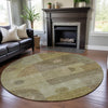Piper Looms Mayfield Geometric AMF1117 Beige Machine Washable Area Rug Round Lifestyle Image Feature