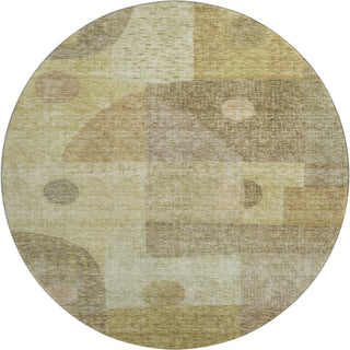Piper Looms Mayfield Geometric AMF1117 Beige Machine Washable Area Rug Round Main Image