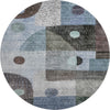 Piper Looms Mayfield Geometric AMF1117 Blue Machine Washable Area Rug Round Main Image