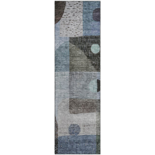 Piper Looms Mayfield Geometric AMF1117 Blue Machine Washable Area Rug Runner Main Image