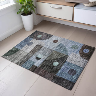 Piper Looms Mayfield Geometric AMF1117 Blue Machine Washable Area Rug Scatter Lifestyle Image Feature