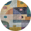 Piper Looms Mayfield Geometric AMF1117 Green Machine Washable Area Rug Round Main Image