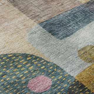 Piper Looms Mayfield Geometric AMF1117 Green Machine Washable Area Rug Swatch Image