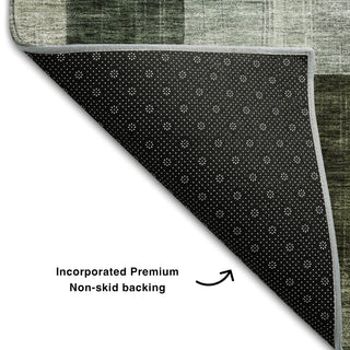 Piper Looms Mayfield Geometric AMF1117 Olive Machine Washable Area Rug Backing Image