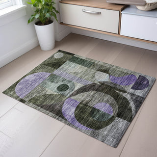 Piper Looms Mayfield Geometric AMF1117 Olive Machine Washable Area Rug Scatter Lifestyle Image Feature