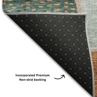 Piper Looms Mayfield Geometric AMF1117 Orange Machine Washable Area Rug Backing Image