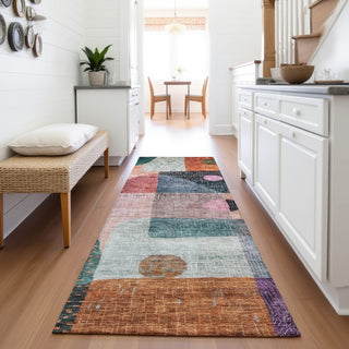 Piper Looms Mayfield Geometric AMF1117 Orange Machine Washable Area Rug Runner Lifestyle Image Feature