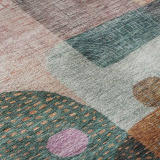 Piper Looms Mayfield Geometric AMF1117 Orange Machine Washable Area Rug Swatch Image