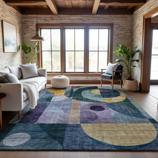 Piper Looms Mayfield Modern AMF1118 Blue Machine Washable Area Rug Lifestyle Image Feature