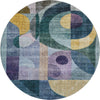 Piper Looms Mayfield Modern AMF1118 Blue Machine Washable Area Rug Round Main Image