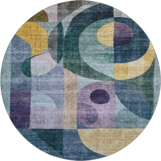 Piper Looms Mayfield Modern AMF1118 Blue Machine Washable Area Rug Round Main Image