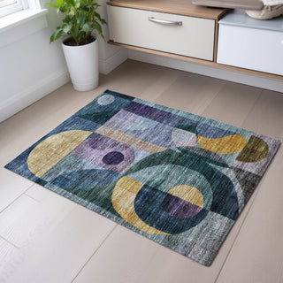 Piper Looms Mayfield Modern AMF1118 Blue Machine Washable Area Rug Scatter Lifestyle Image Feature