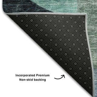 Piper Looms Mayfield Contemporary AMF1119 Green Machine Washable Area Rug Backing Image