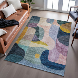 Piper Looms Mayfield Contemporary AMF1119 Green Machine Washable Area Rug Lifestyle Image Feature