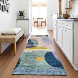 Piper Looms Mayfield Contemporary AMF1119 Green Machine Washable Area Rug Runner Lifestyle Image Feature