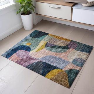 Piper Looms Mayfield Contemporary AMF1119 Green Machine Washable Area Rug Scatter Lifestyle Image Feature