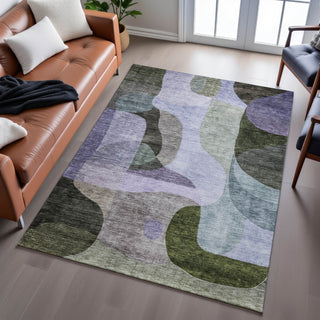 Piper Looms Mayfield Contemporary AMF1119 Olive Machine Washable Area Rug Lifestyle Image Feature