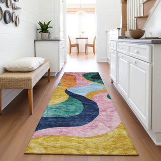 Piper Looms Mayfield Contemporary AMF1120 Green Machine Washable Area Rug Runner Lifestyle Image Feature