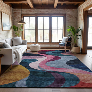 Piper Looms Mayfield Contemporary AMF1121 Green Machine Washable Area Rug Lifestyle Image Feature