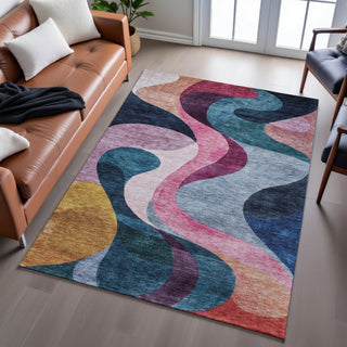 Piper Looms Mayfield Contemporary AMF1121 Green Machine Washable Area Rug Lifestyle Image Feature