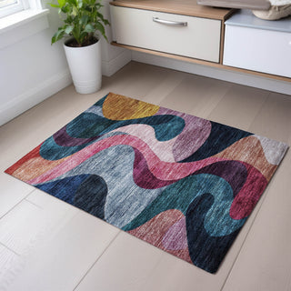 Piper Looms Mayfield Contemporary AMF1121 Green Machine Washable Area Rug Scatter Lifestyle Image Feature