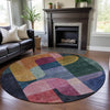 Piper Looms Mayfield Contemporary AMF1122 Green Machine Washable Area Rug Round Lifestyle Image Feature