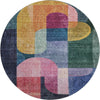 Piper Looms Mayfield Contemporary AMF1122 Green Machine Washable Area Rug Round Main Image