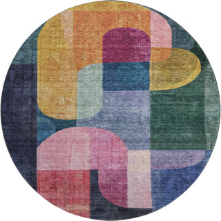 Piper Looms Mayfield Contemporary AMF1122 Green Machine Washable Area Rug Round Main Image