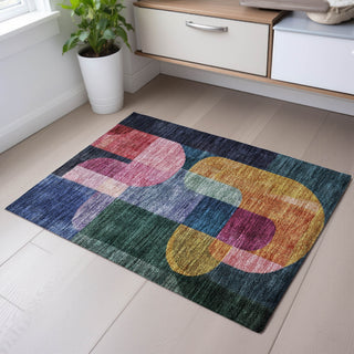 Piper Looms Mayfield Contemporary AMF1122 Green Machine Washable Area Rug Scatter Lifestyle Image Feature