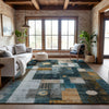 Piper Looms Mayfield Geometric AMF1123 Teal Machine Washable Area Rug Lifestyle Image Feature