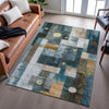 Piper Looms Mayfield Geometric AMF1123 Teal Machine Washable Area Rug Lifestyle Image Feature