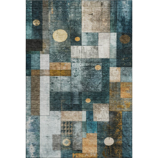 Piper Looms Mayfield Geometric AMF1123 Teal Machine Washable Area Rug main image