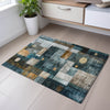 Piper Looms Mayfield Geometric AMF1123 Teal Machine Washable Area Rug Scatter Lifestyle Image Feature