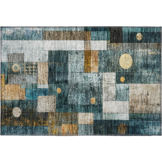 Piper Looms Mayfield Geometric AMF1123 Teal Machine Washable Area Rug Scatter Main Image