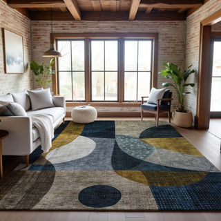Piper Looms Mayfield Contemporary AMF1124 Blue Machine Washable Area Rug Lifestyle Image Feature
