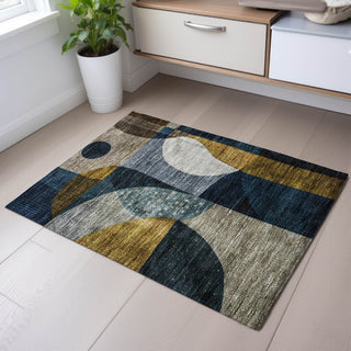 Piper Looms Mayfield Contemporary AMF1124 Blue Machine Washable Area Rug Scatter Lifestyle Image Feature