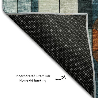 Piper Looms Mayfield Geometric AMF1125 Blue Machine Washable Area Rug Backing Image