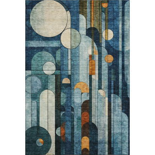 Piper Looms Mayfield Geometric AMF1125 Blue Machine Washable Area Rug main image