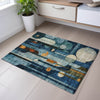 Piper Looms Mayfield Geometric AMF1125 Blue Machine Washable Area Rug Scatter Lifestyle Image Feature