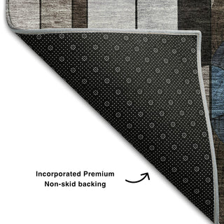 Piper Looms Mayfield Geometric AMF1125 Brown Machine Washable Area Rug Backing Image