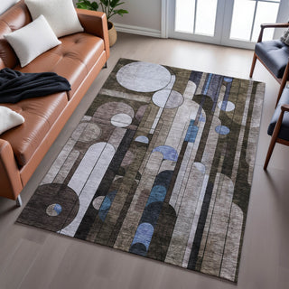 Piper Looms Mayfield Geometric AMF1125 Brown Machine Washable Area Rug Lifestyle Image Feature