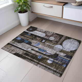Piper Looms Mayfield Geometric AMF1125 Brown Machine Washable Area Rug Scatter Lifestyle Image Feature