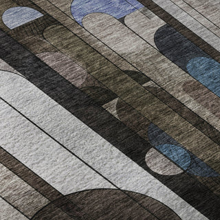 Piper Looms Mayfield Geometric AMF1125 Brown Machine Washable Area Rug Swatch Image