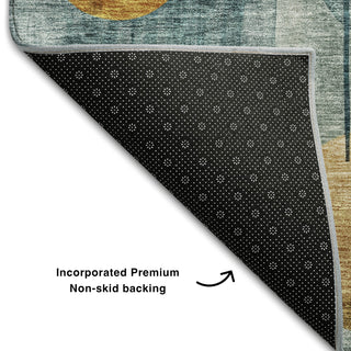 Piper Looms Mayfield Contemporary AMF1126 Teal Machine Washable Area Rug Backing Image