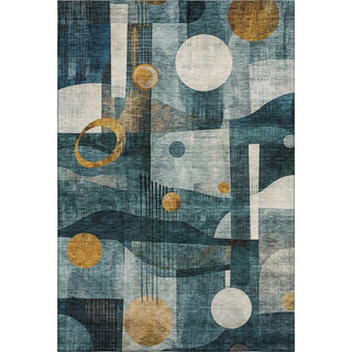 Piper Looms Mayfield Contemporary AMF1126 Teal Machine Washable Area Rug main image
