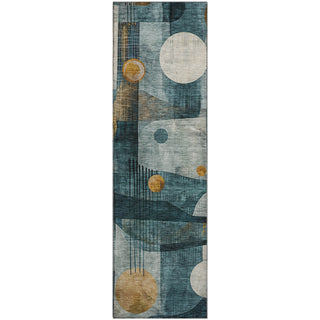 Piper Looms Mayfield Contemporary AMF1126 Teal Machine Washable Area Rug Runner Main Image